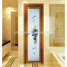 Современная внутренняя дверь для ванной из матового стекла / алюминиевая дверь для интерьера
